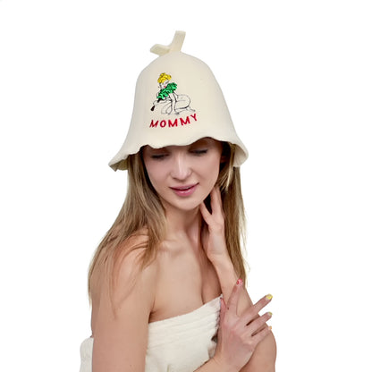 Sauna Hat ‘Sauna Mommy’ 100% Wool