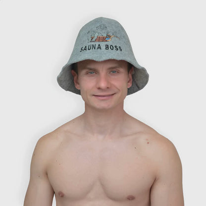 Sauna Hat ‘Sauna Boss’ 100% Wool